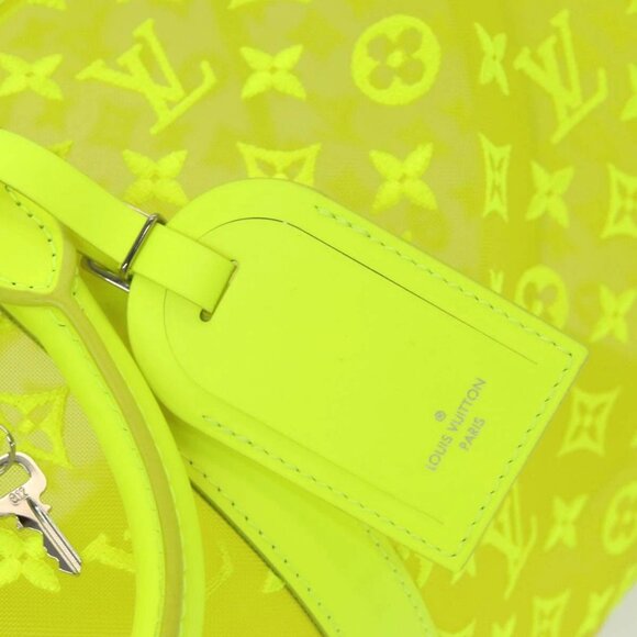 LOUIS VUITTON Monogram Mesh Keepall Bandouliere 50 Bag Yellow - Picture 7 of 15